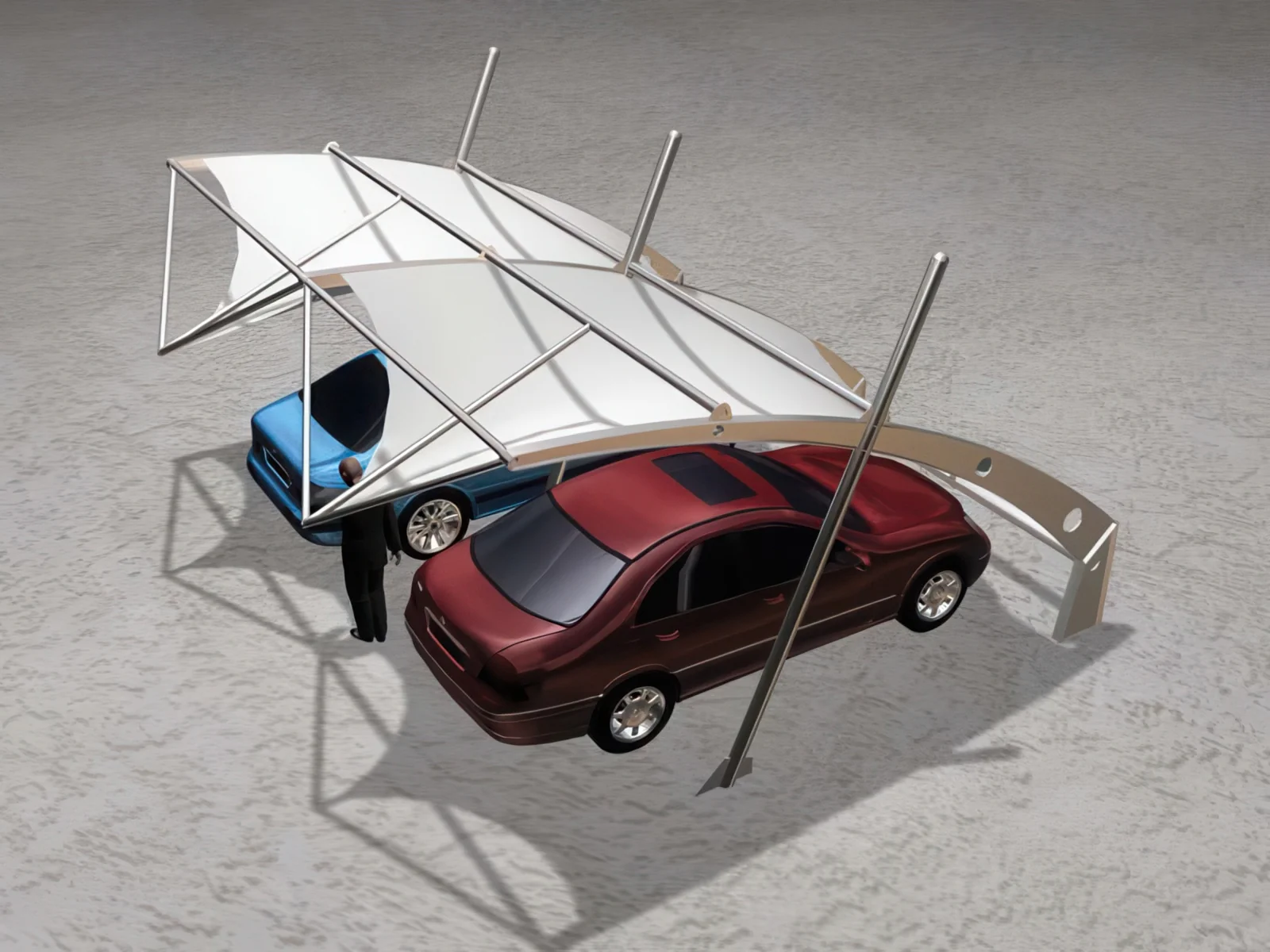 Навесы для автомобильных парковок проект 1