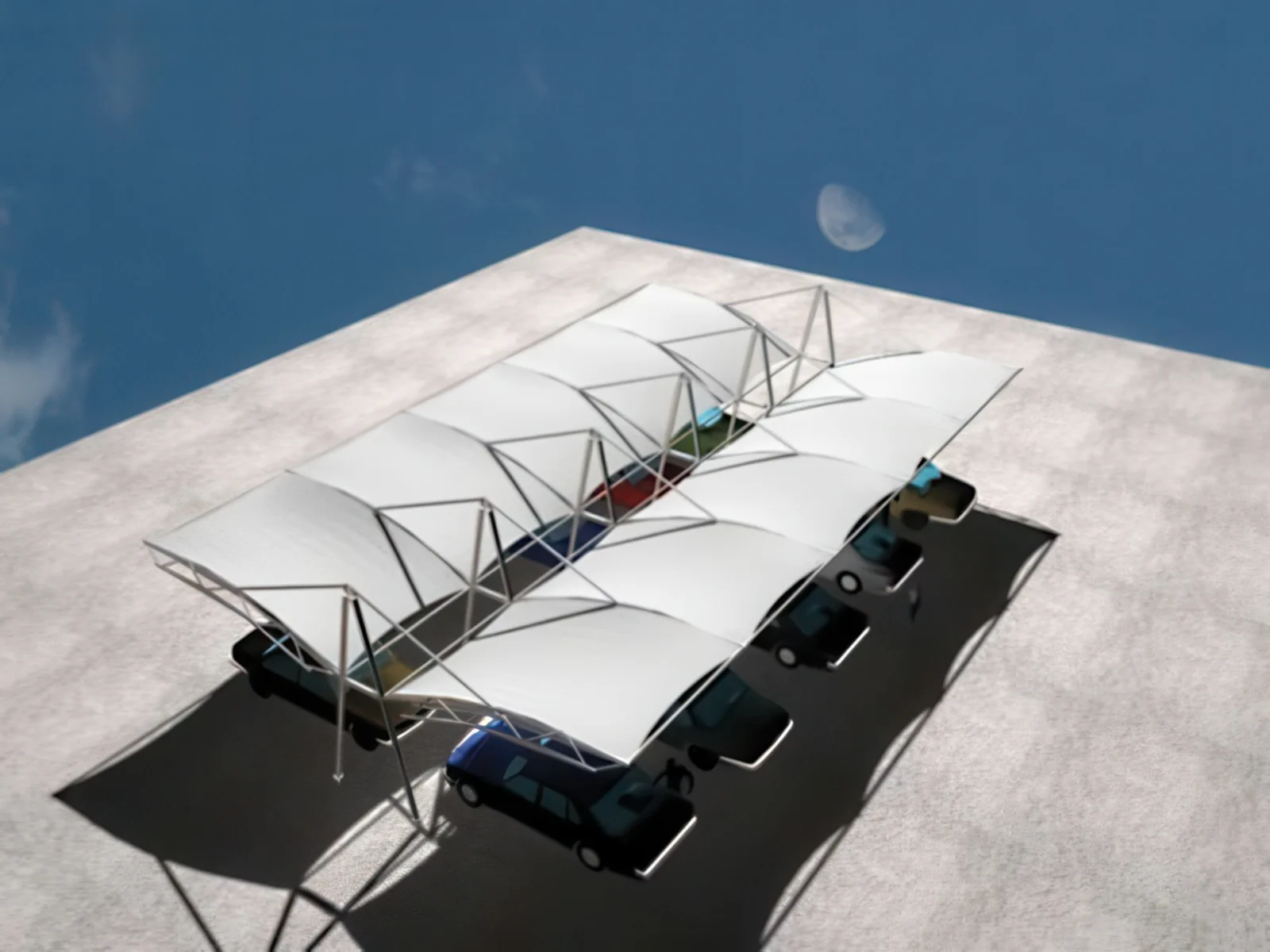 Навесы для автомобильных парковок проект 7