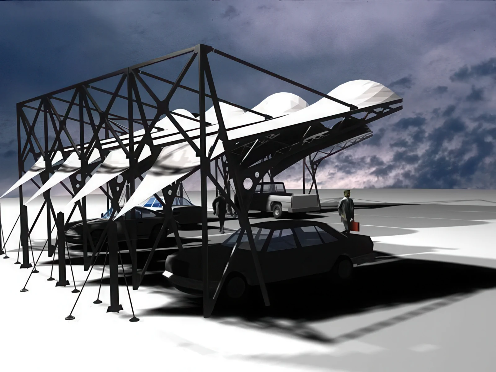 Навесы для автомобильных парковок проект 9