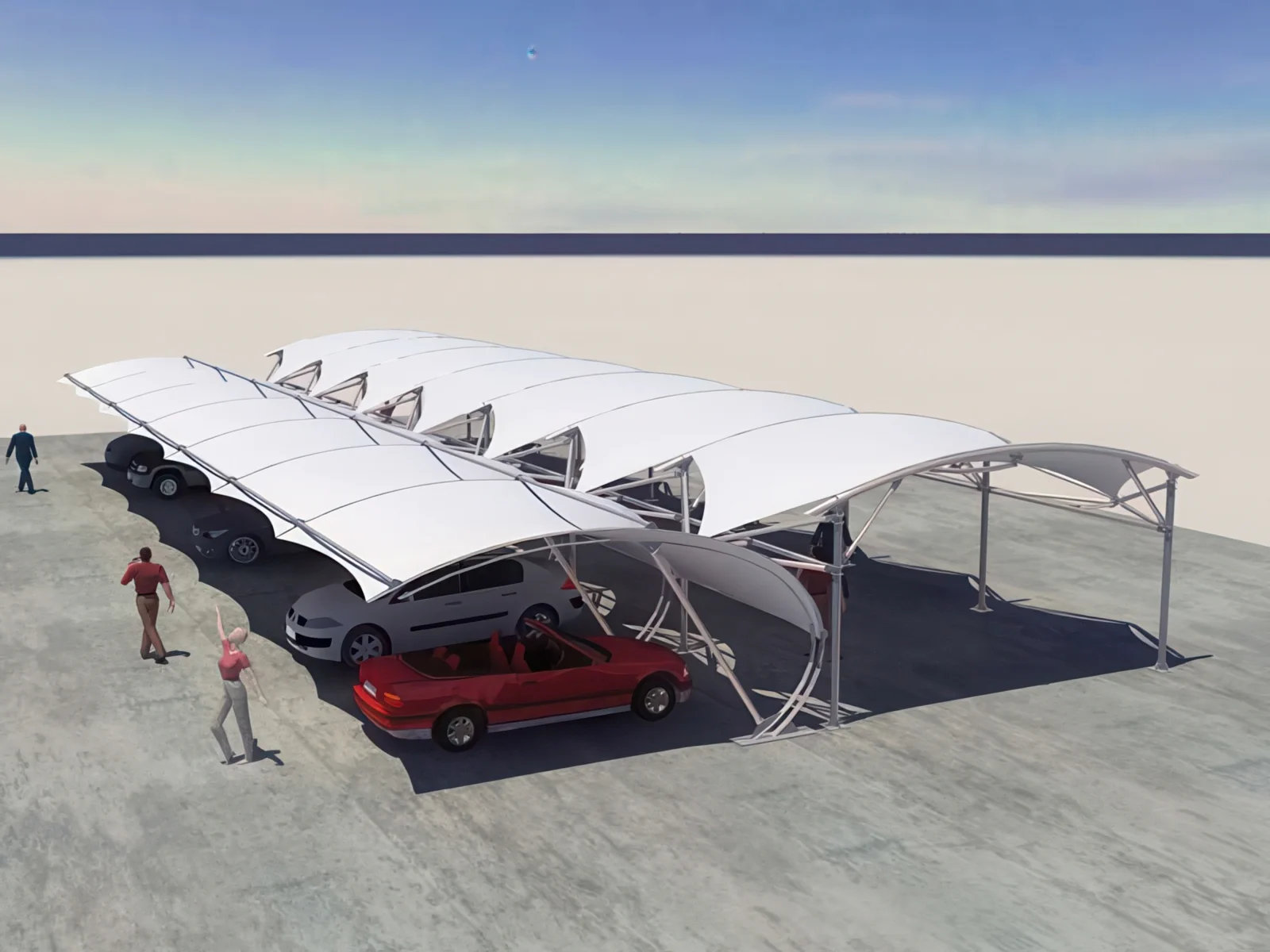 Навесы для автомобильных парковок проект 10