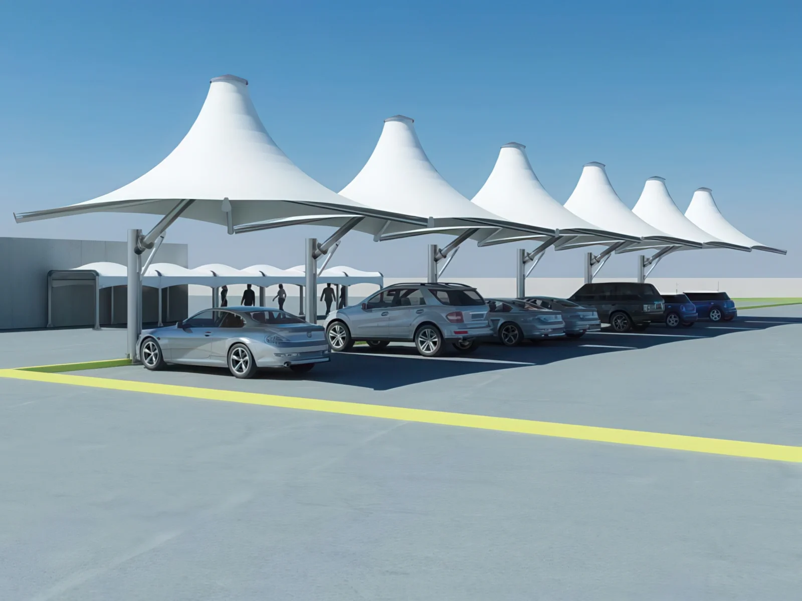 Навесы для автомобильных парковок проект 19