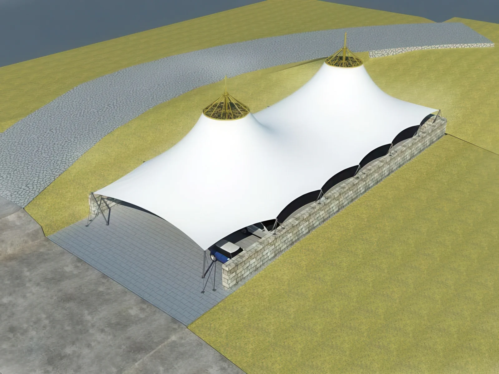 Навесы для автомобильных парковок проект 21