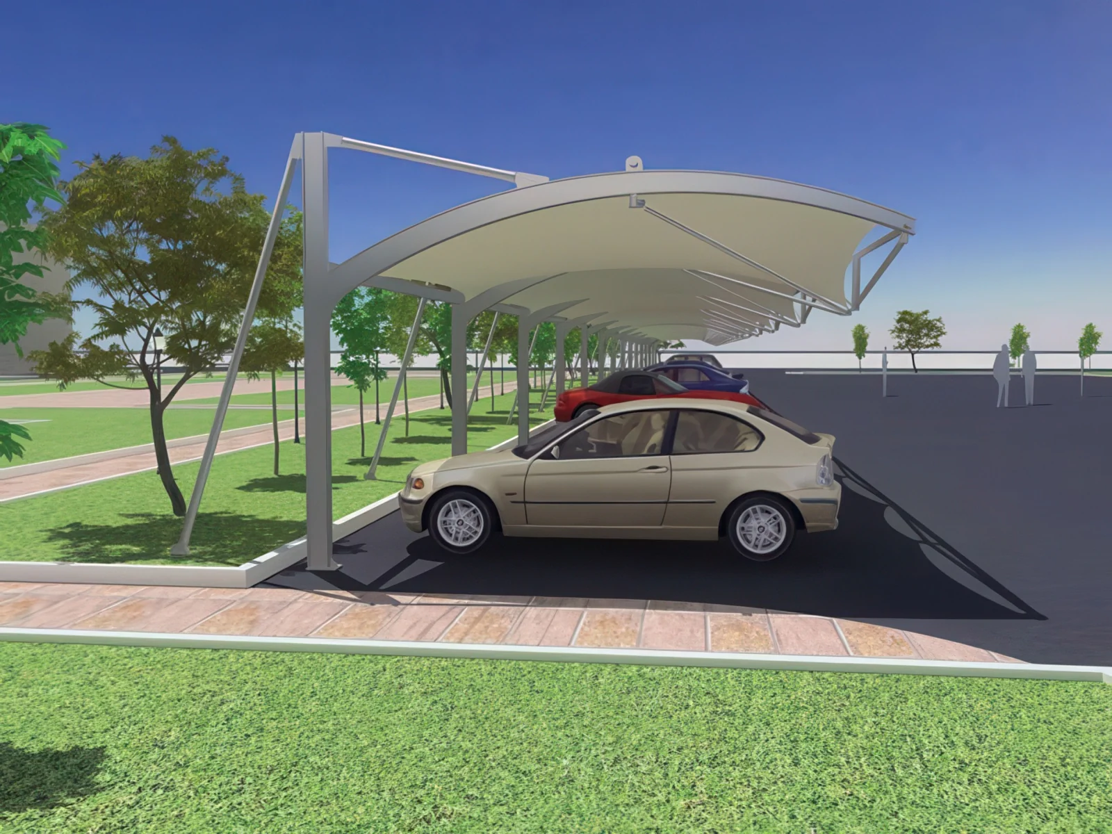 Навесы для автомобильных парковок проект 23