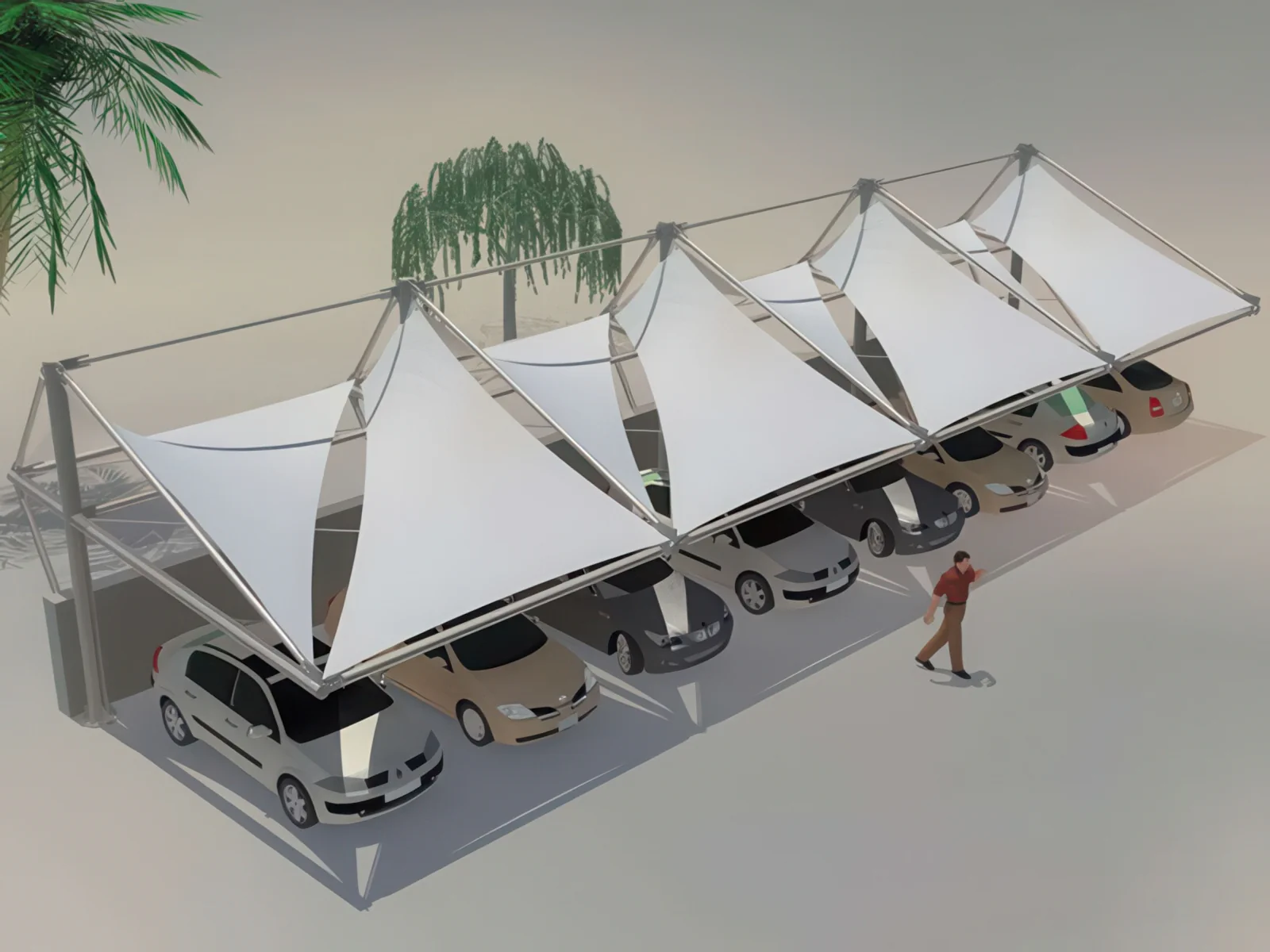 Навесы для автомобильных парковок проект 33