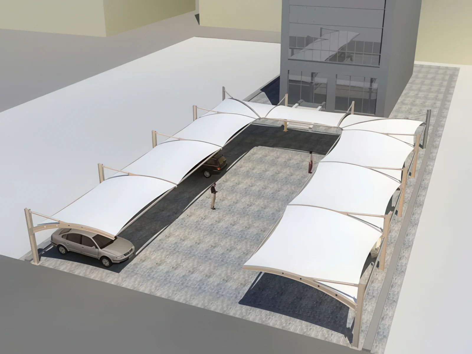 Навесы для автомобильных парковок проект 44