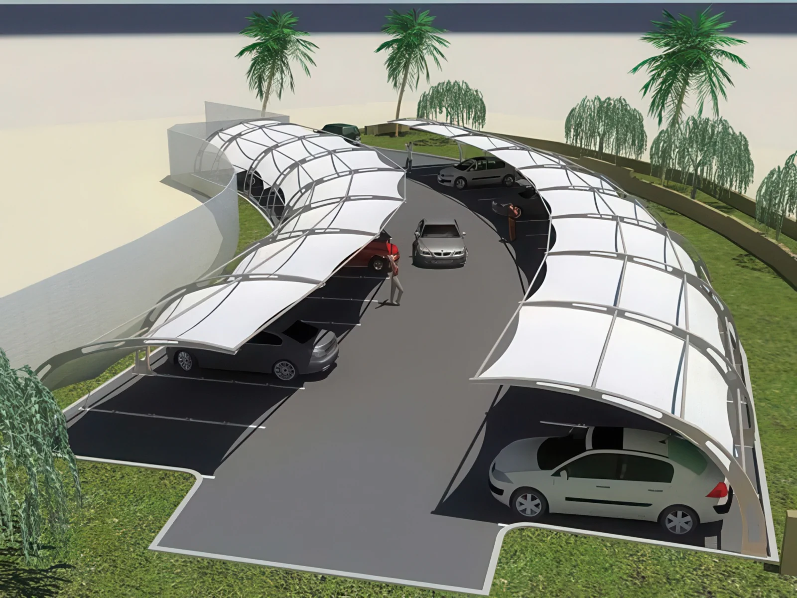 Навесы для автомобильных парковок