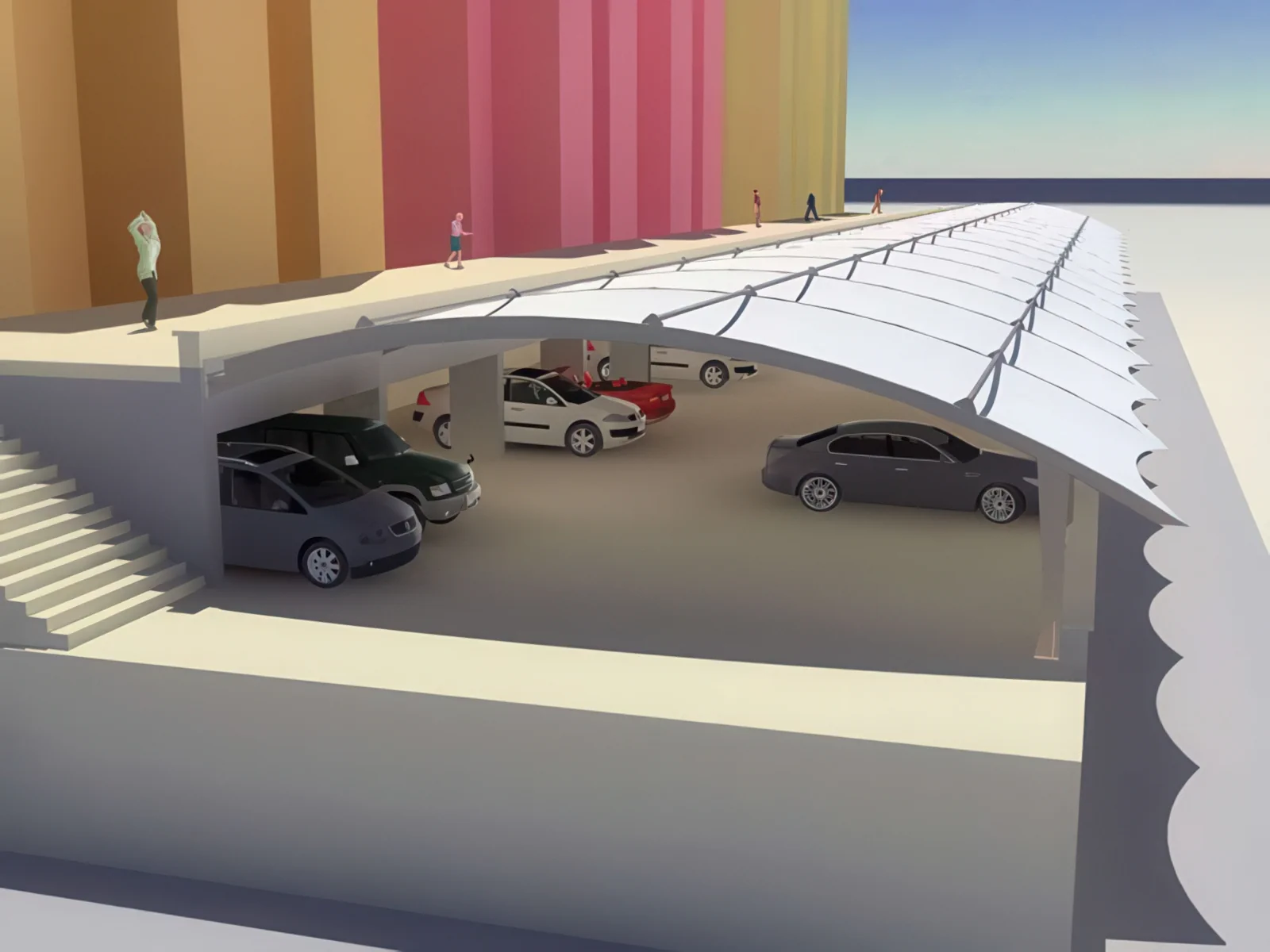 Навесы для автомобильных парковок проект 49