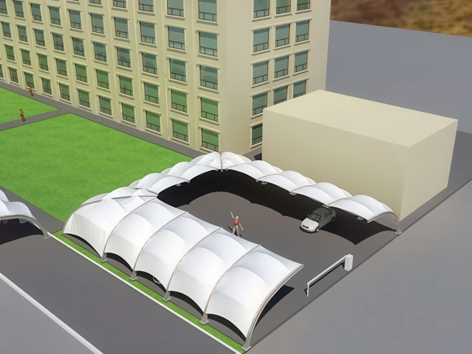 Навесы для автомобильных парковок проект 55