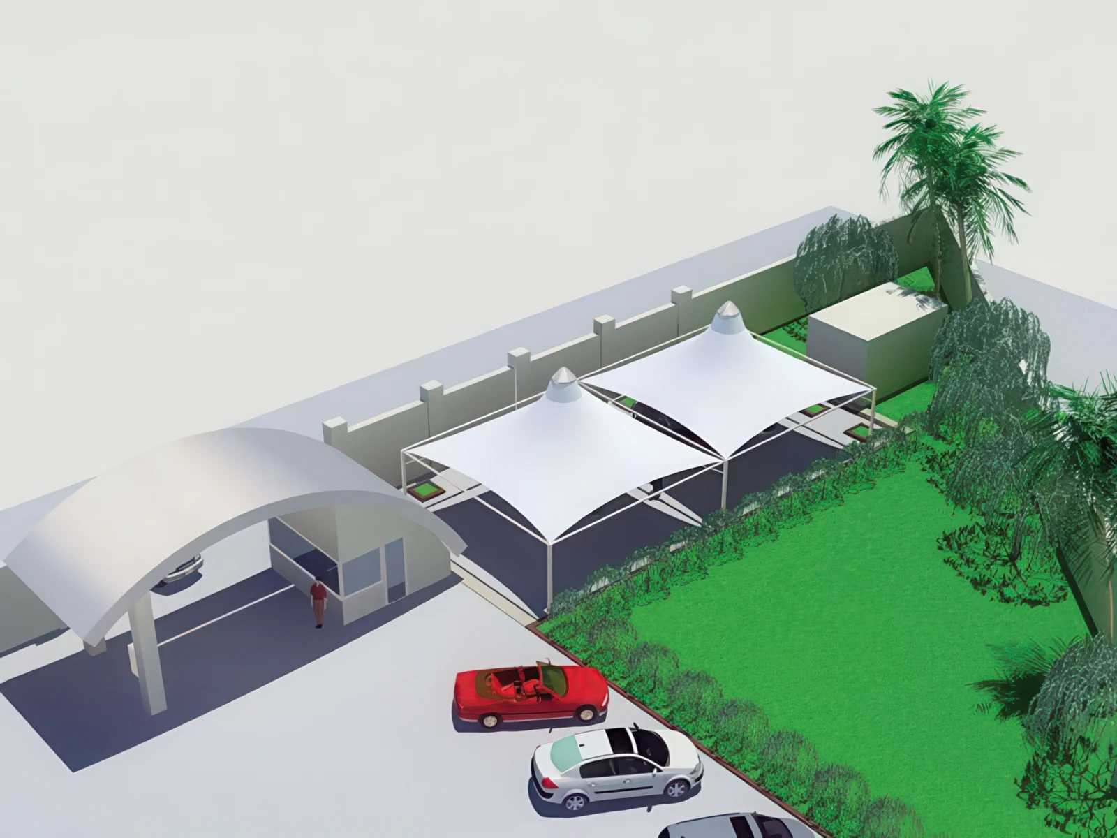 Навесы для автомобильных парковок проект 56