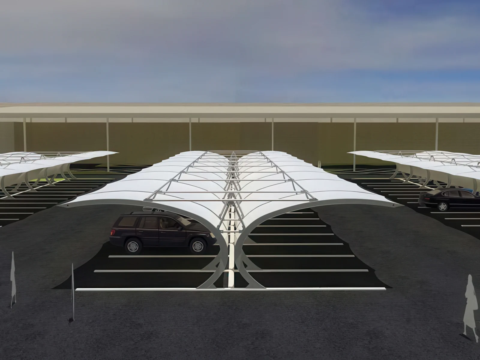 Навесы для автомобильных парковок проект 66