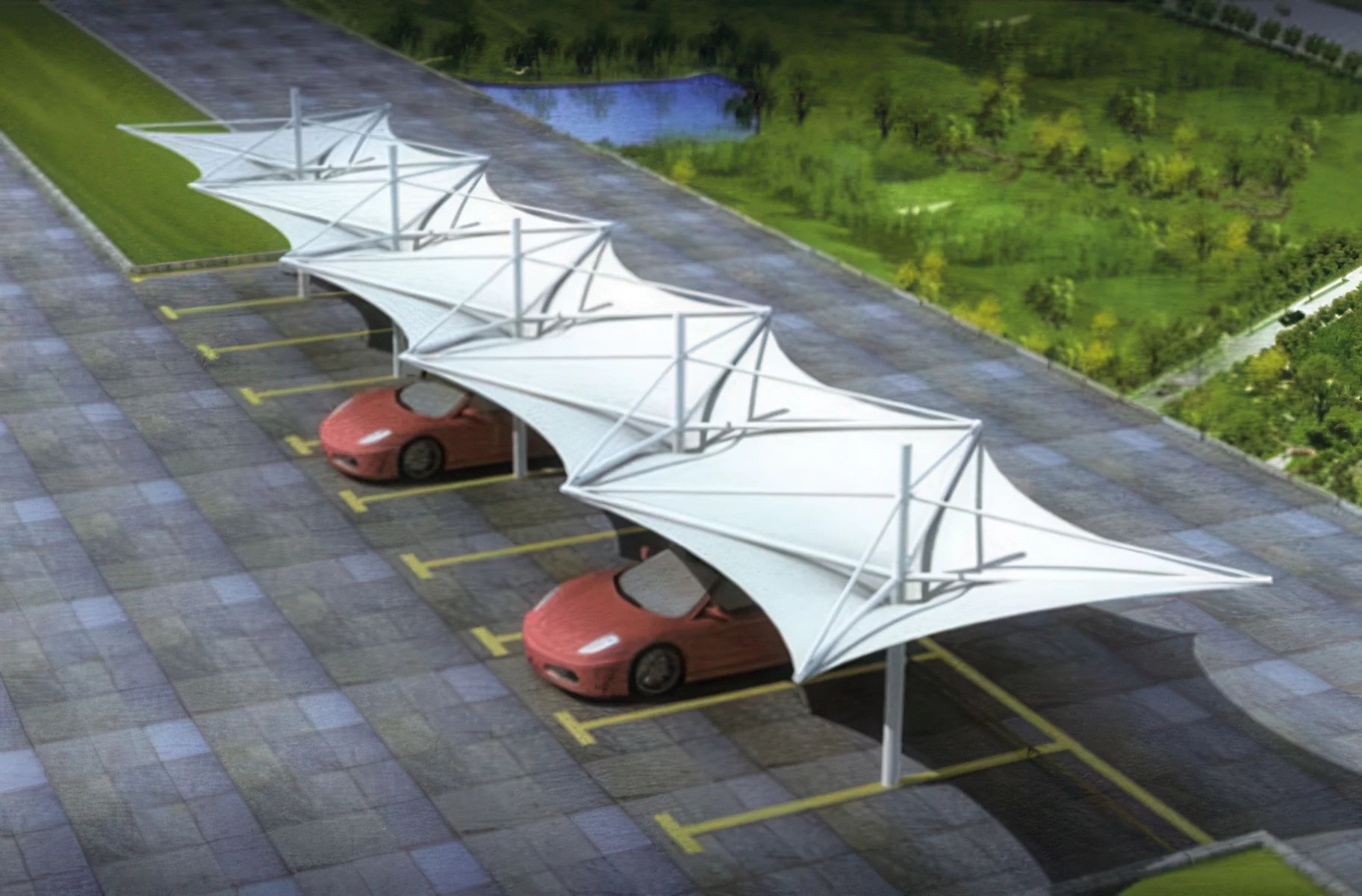 Навесы для автомобильных парковок проект 79