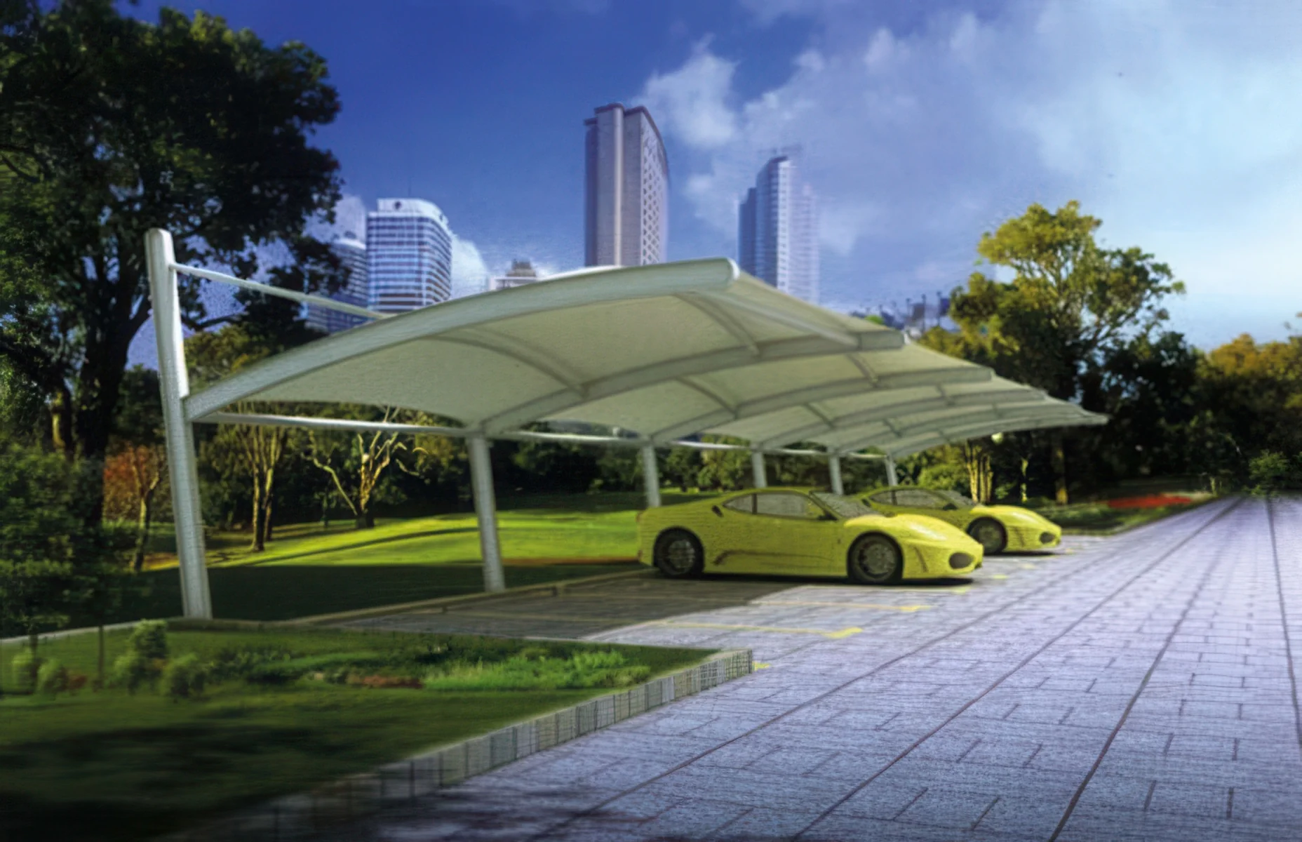 Навесы для автомобильных парковок проект 80