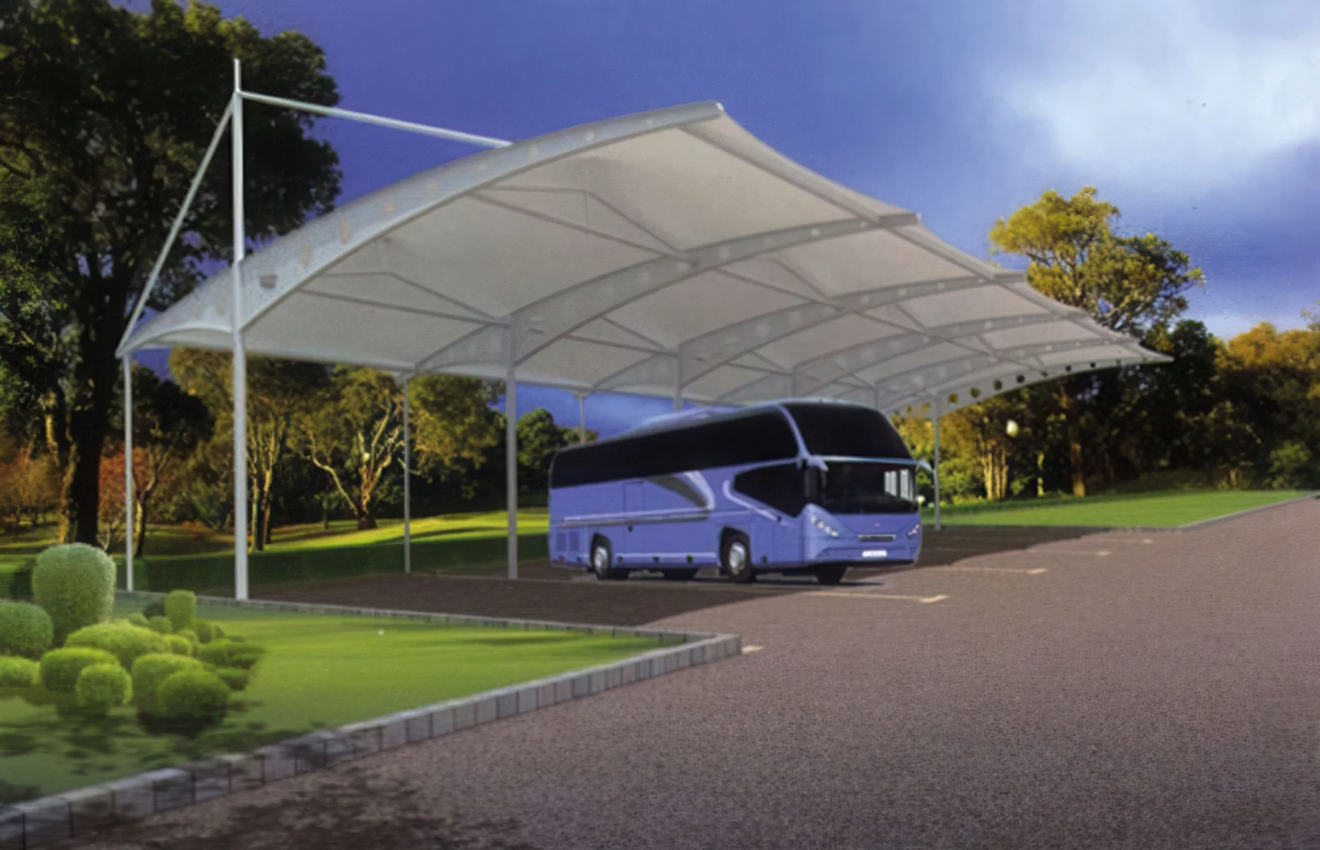 Навесы для автомобильных парковок проект 81