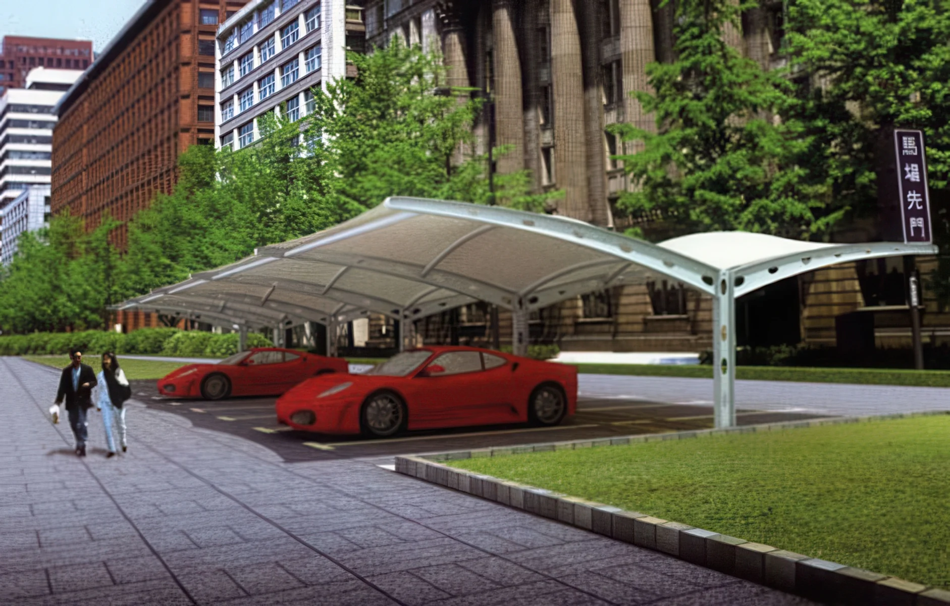 Навесы для автомобильных парковок проект 82