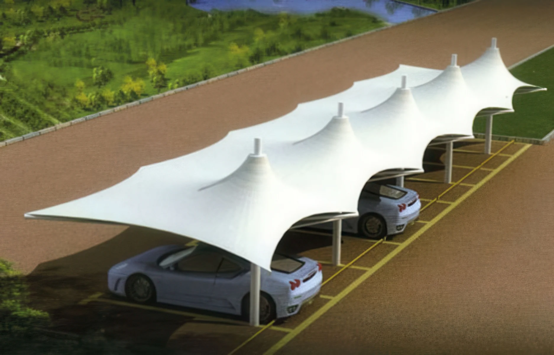 Навесы для автомобильных парковок проект 84