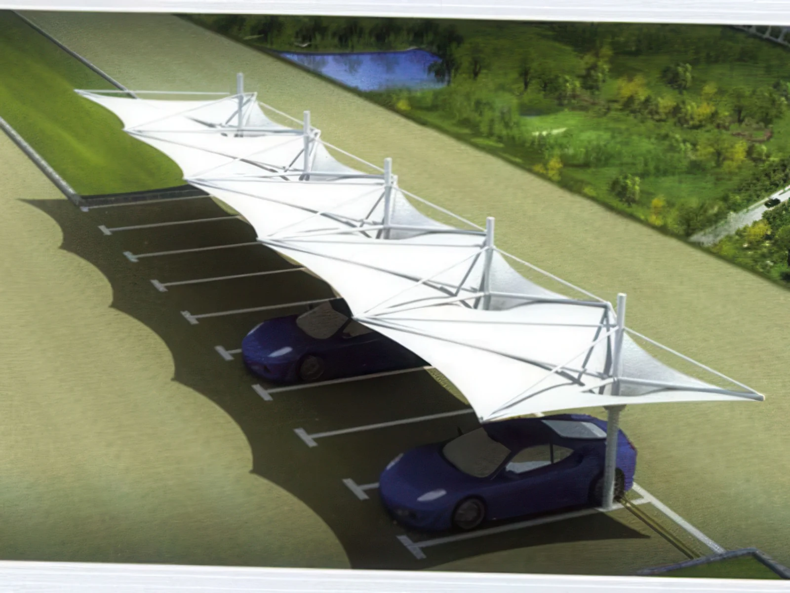 Навесы для автомобильных парковок проект 85