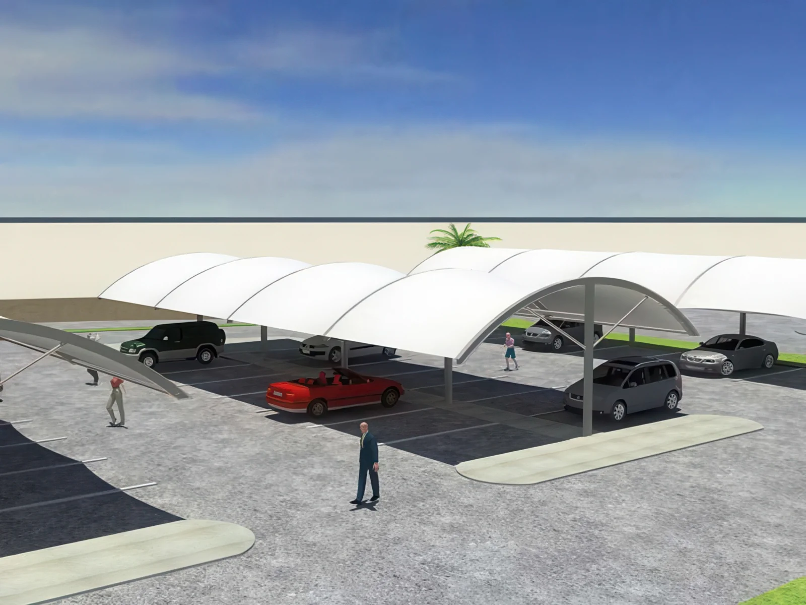 Навесы для автомобильных парковок проект 90