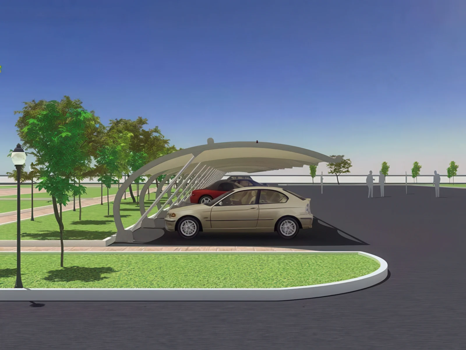 Навесы для автомобильных парковок проект 92