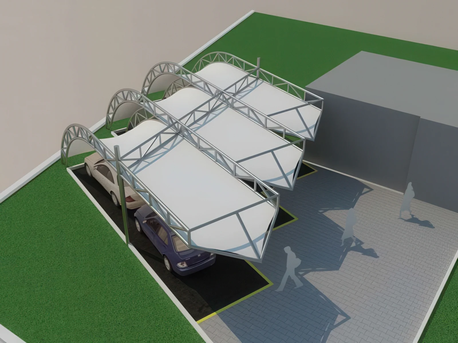 Навесы для автомобильных парковок проект 95