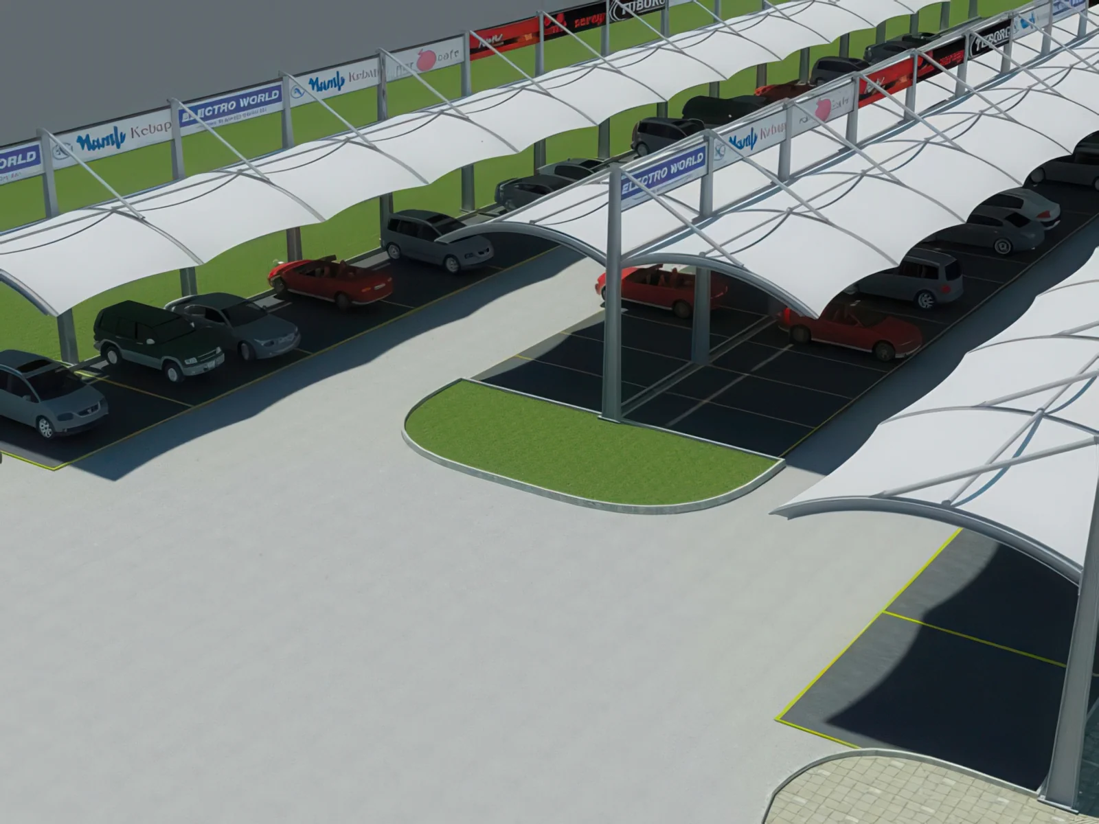 Навесы для автомобильных парковок проект 96