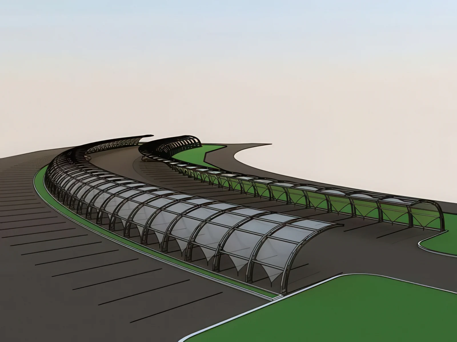 Навесы для автомобильных парковок проект 98