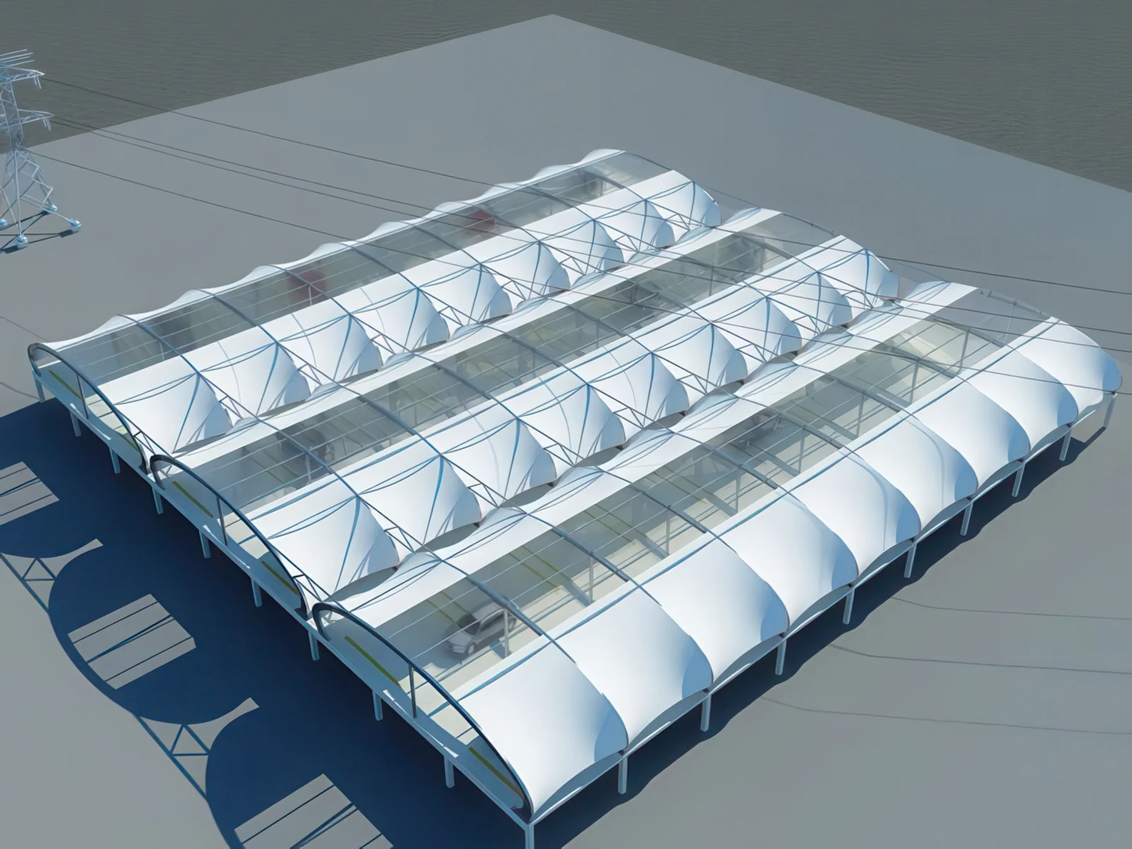 Навесы для автомобильных парковок проект 101