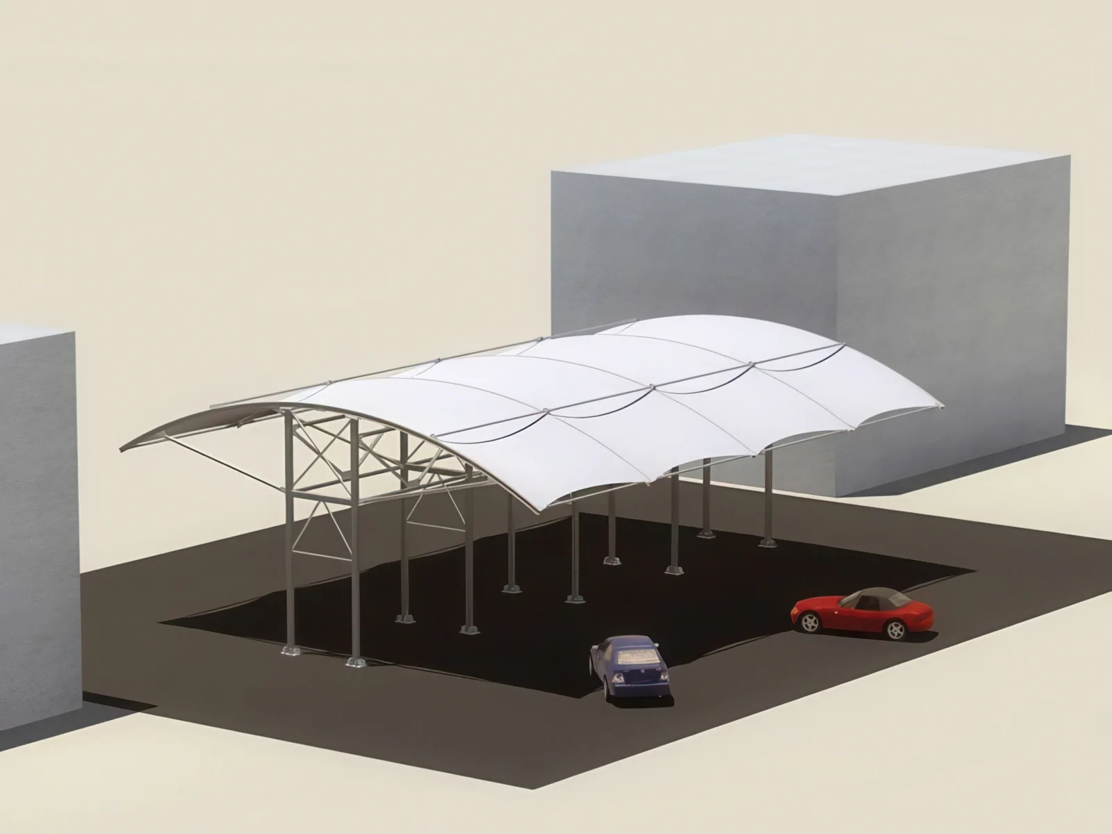 Навесы для автомобильных парковок проект 103