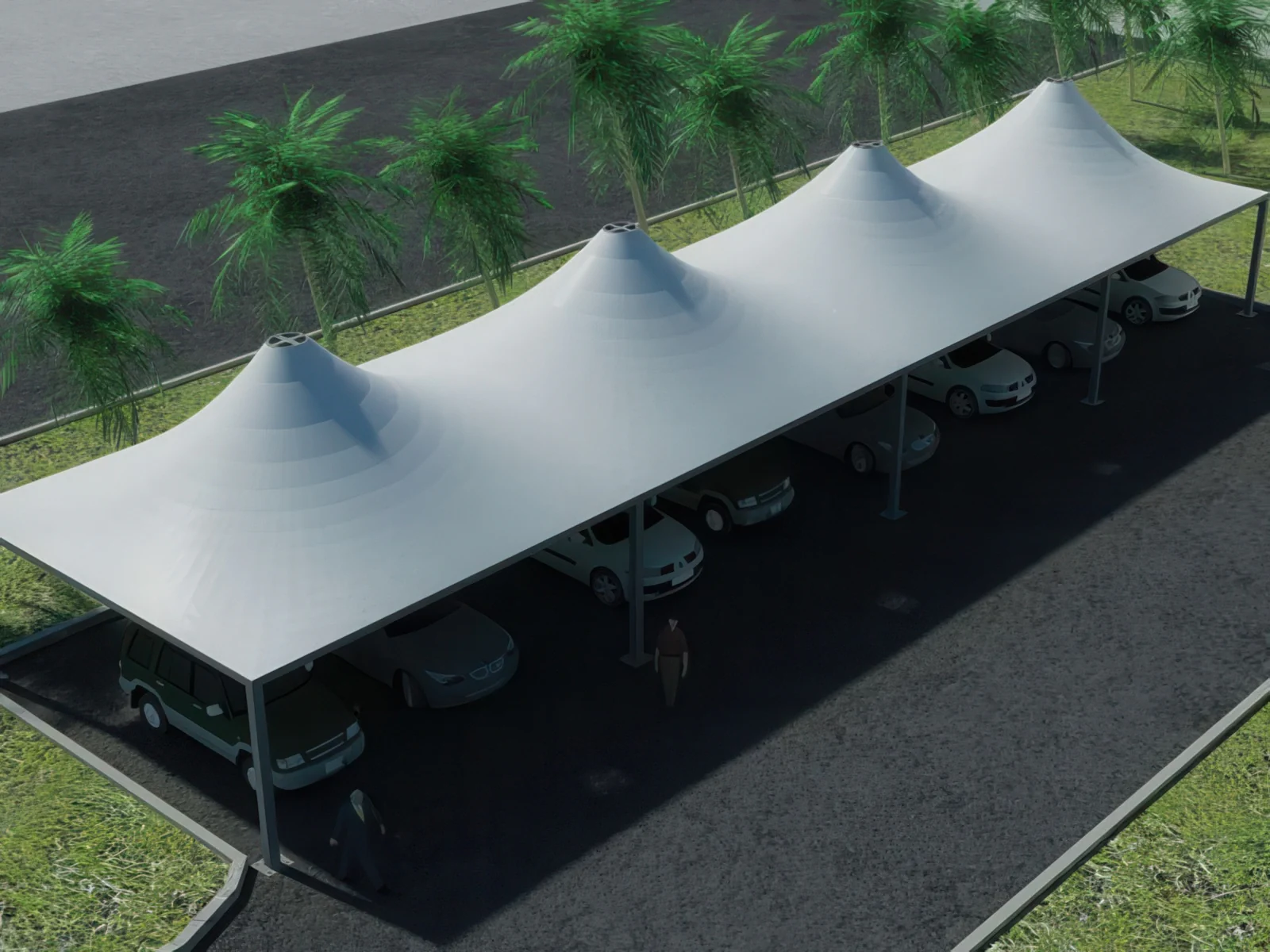 Навесы для автомобильных парковок проект 105