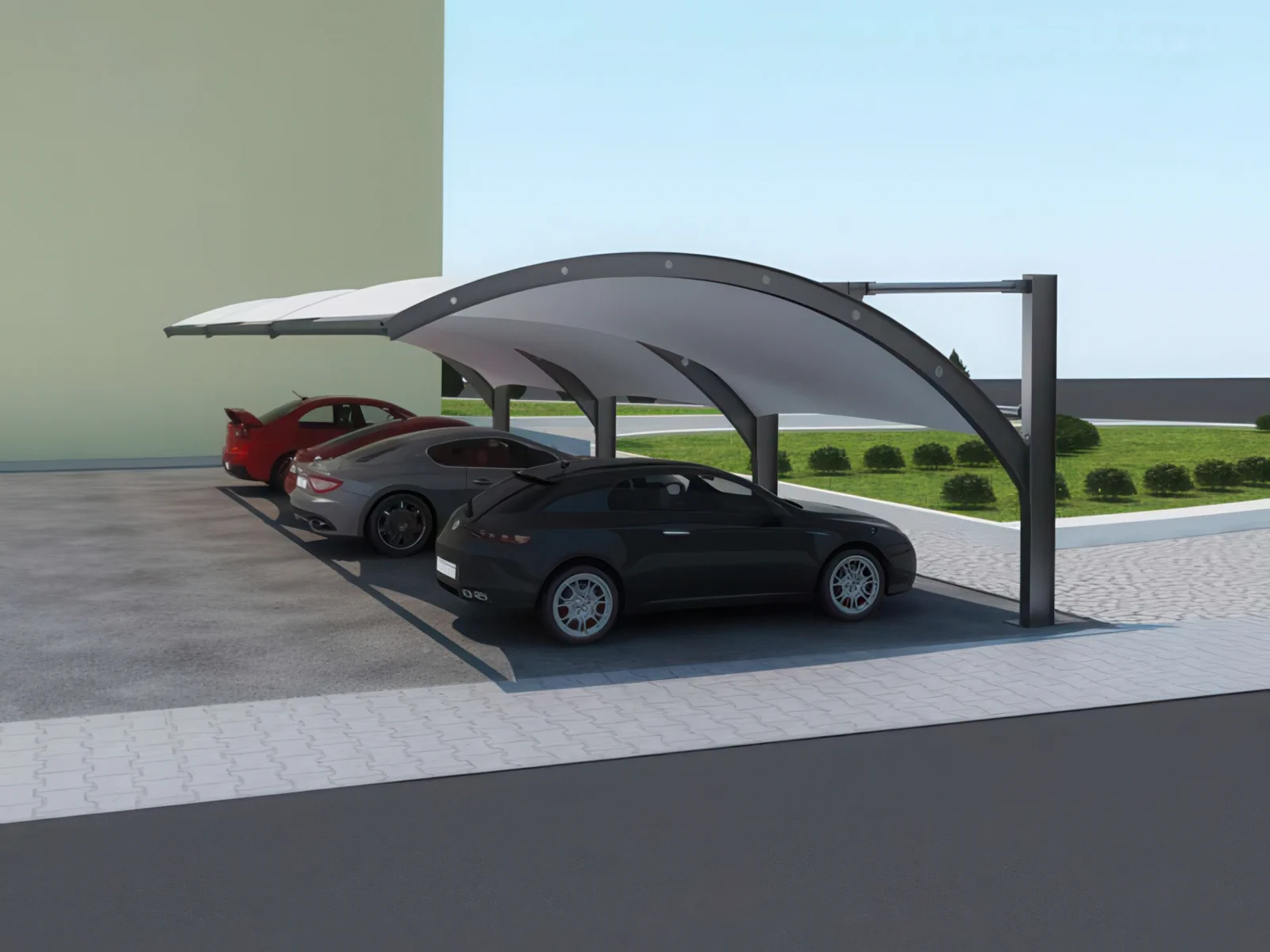Навесы для автомобильных парковок проект 110