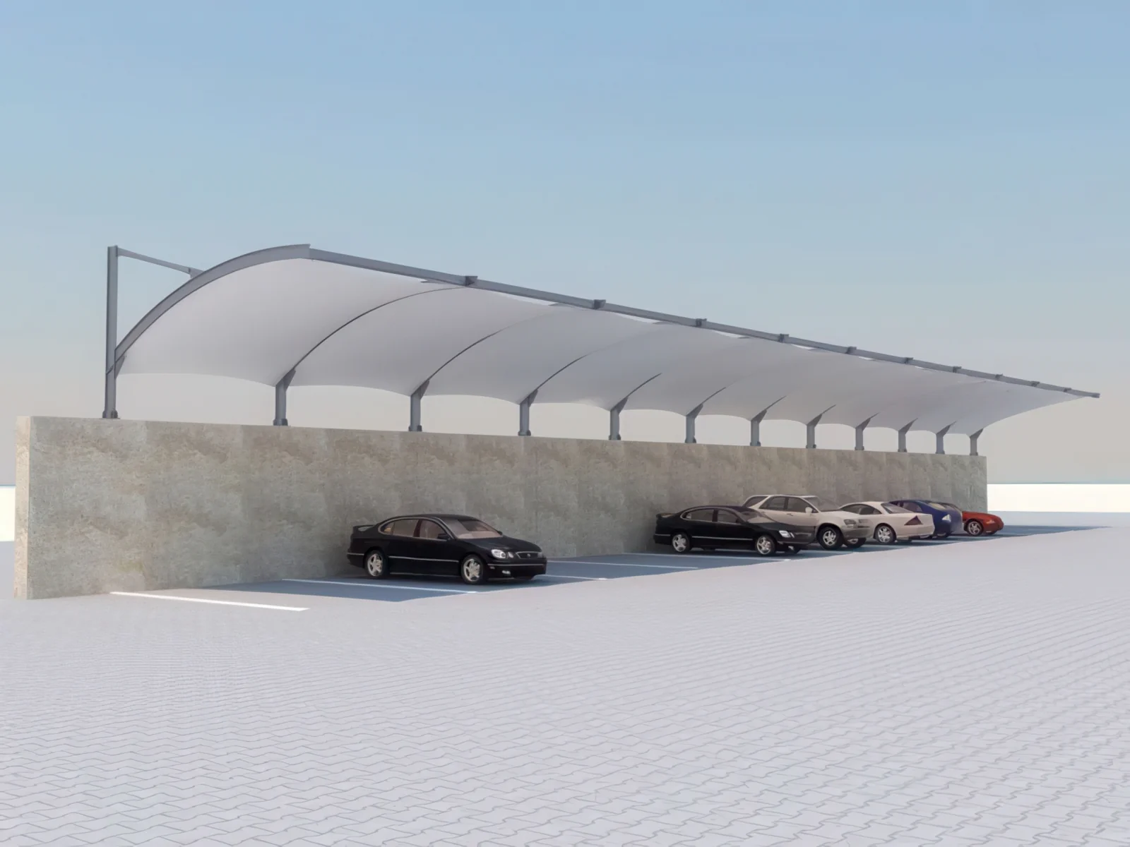 Навесы для автомобильных парковок проект 111