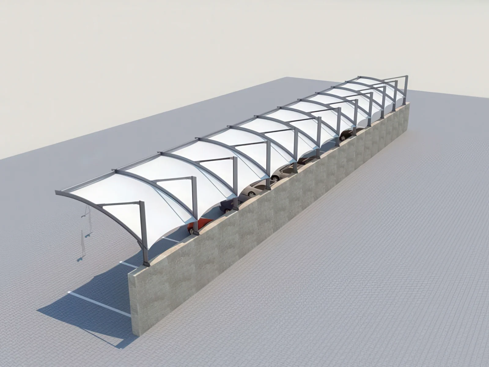 Навесы для автомобильных парковок проект 112