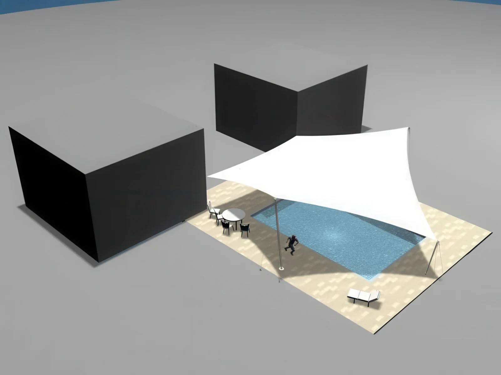 Тенты для зоны бассейна проект 16