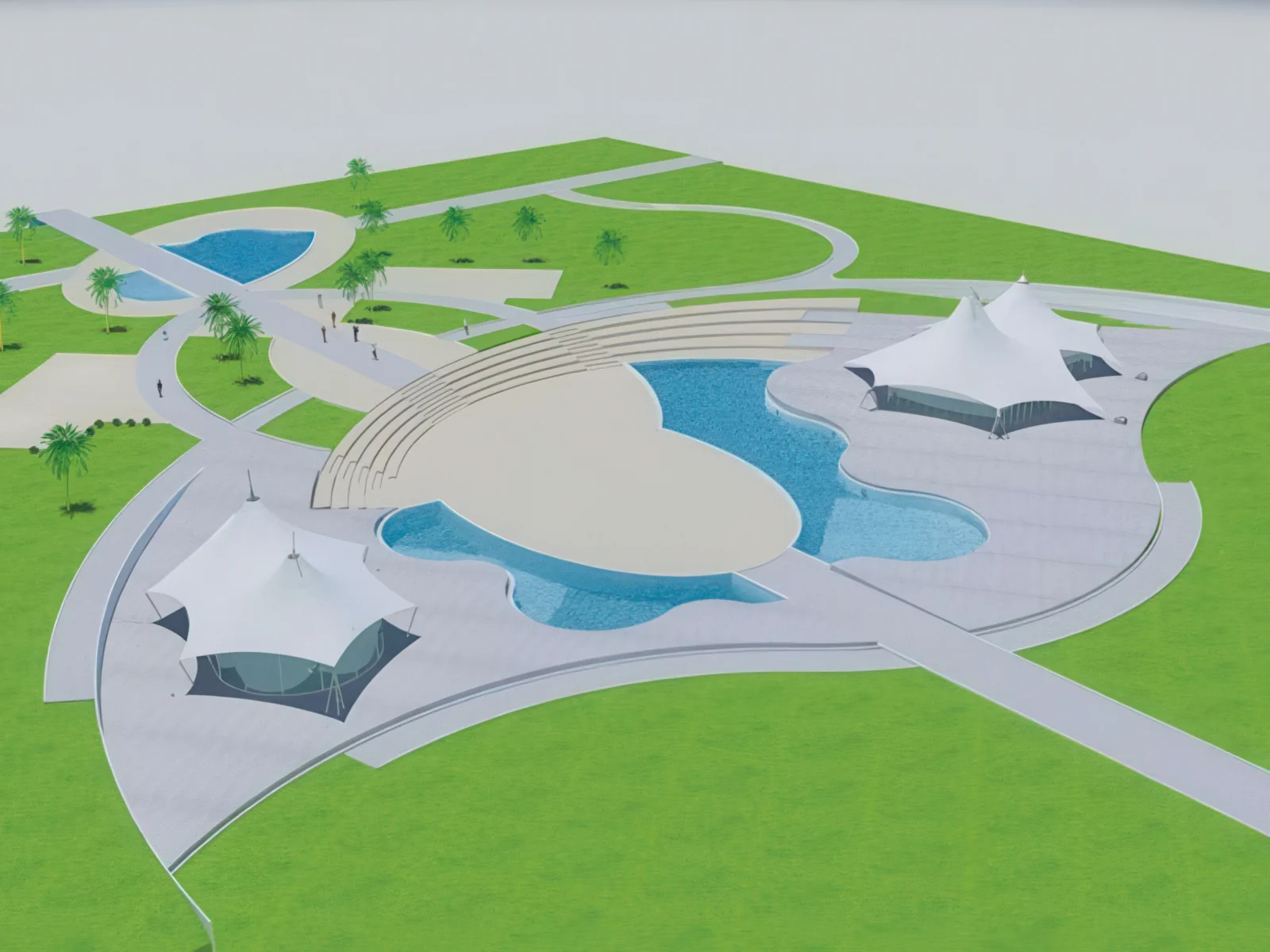 Тенты для зоны бассейна проект 31