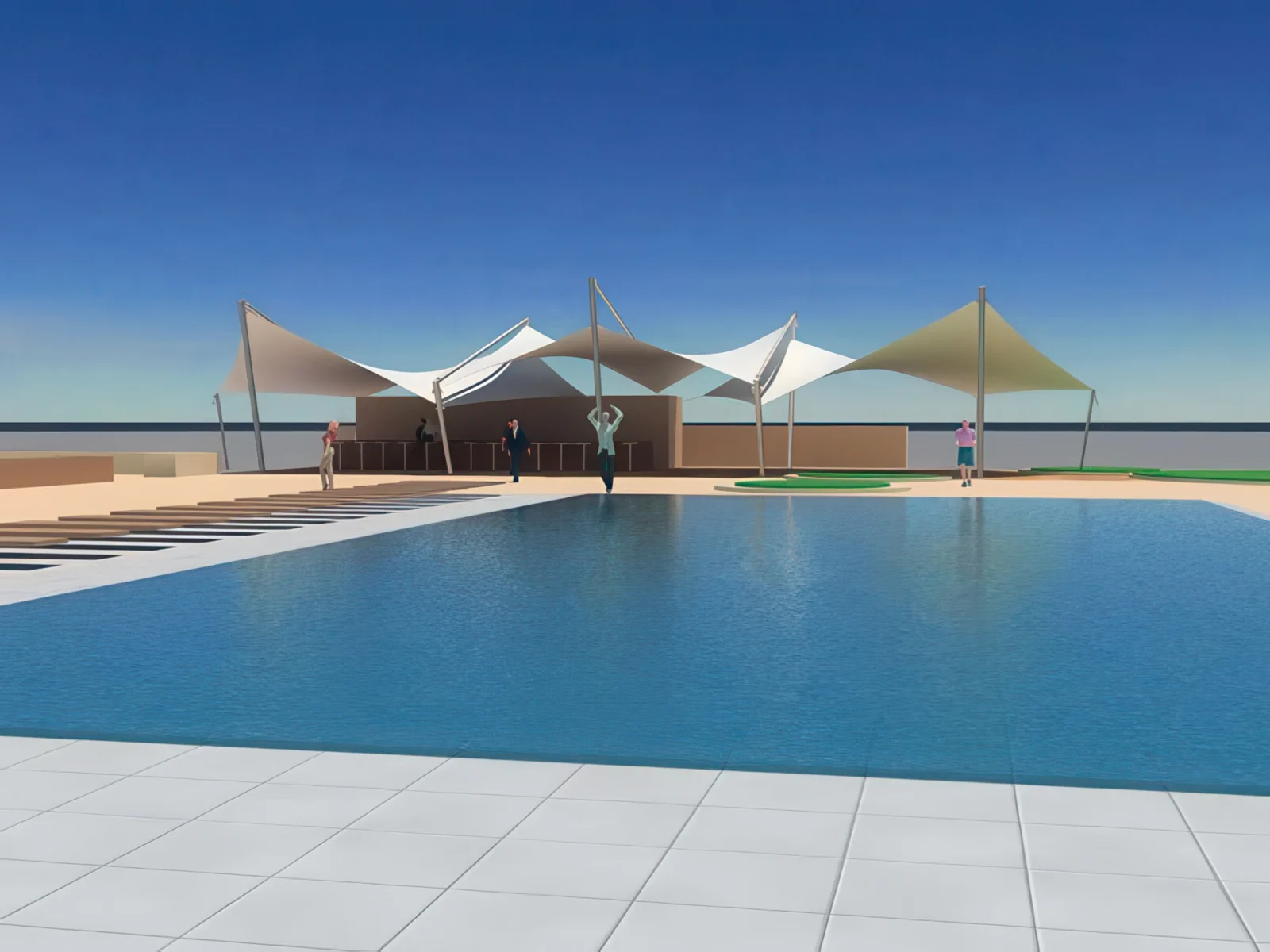 Тенты для зоны бассейна проект 33