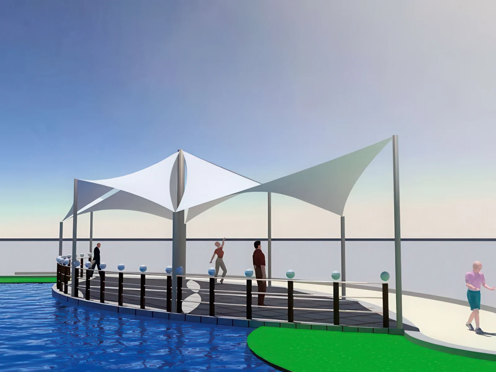 Тенты для зоны бассейна проект 34