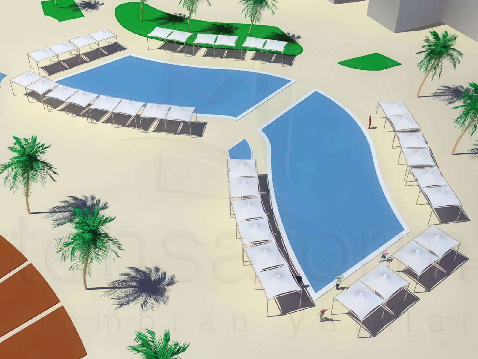 Тенты для зоны бассейна проект 38