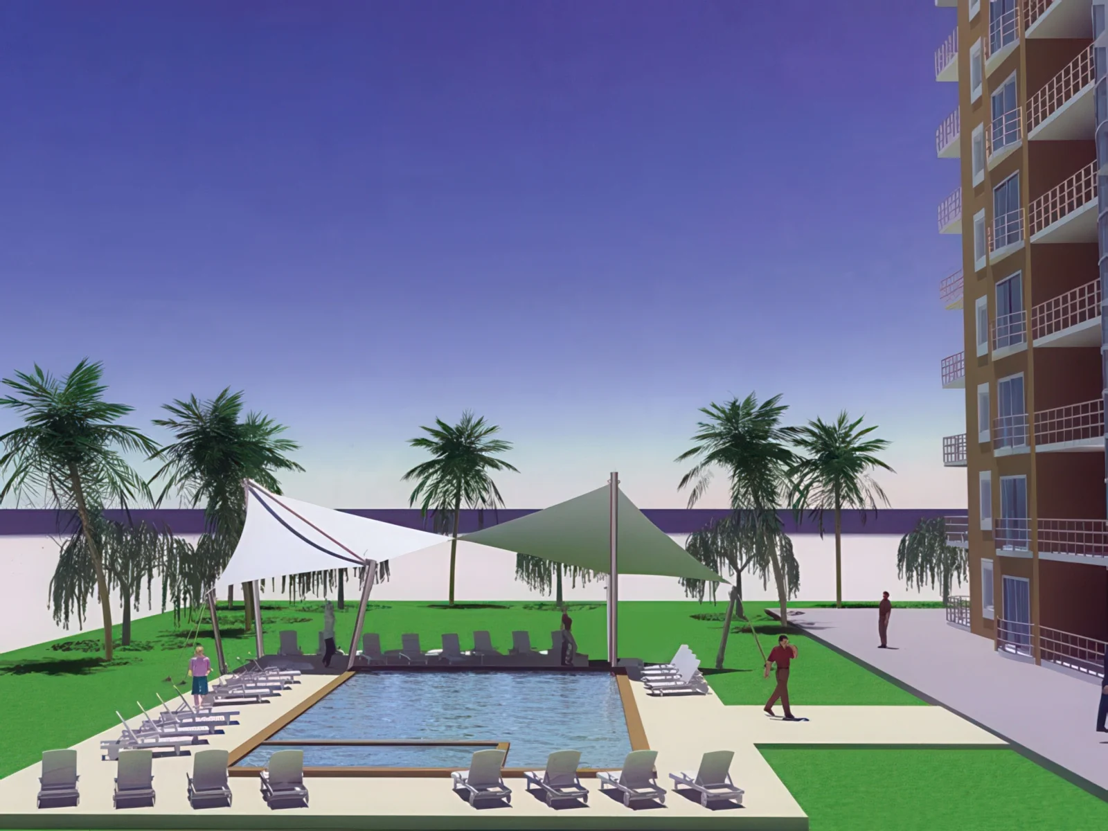 Тенты для зоны бассейна проект 40