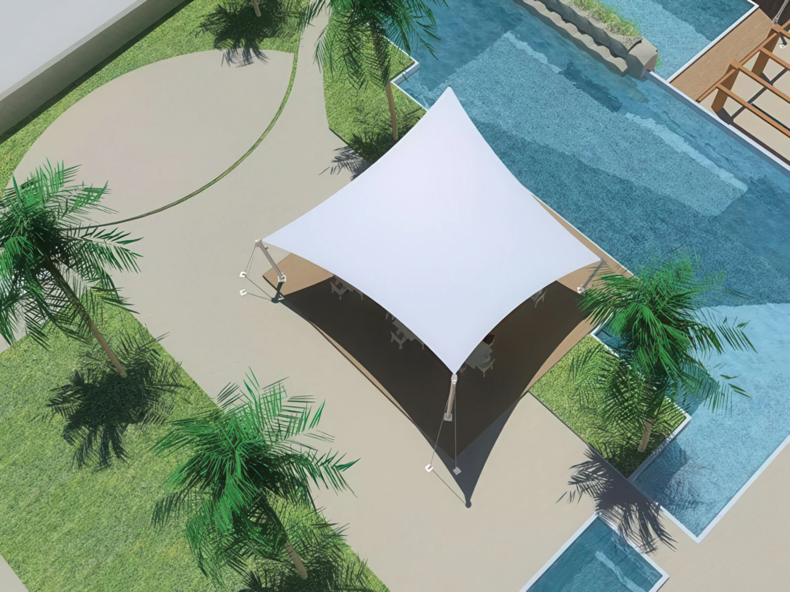 Тенты для зоны бассейна проект 41