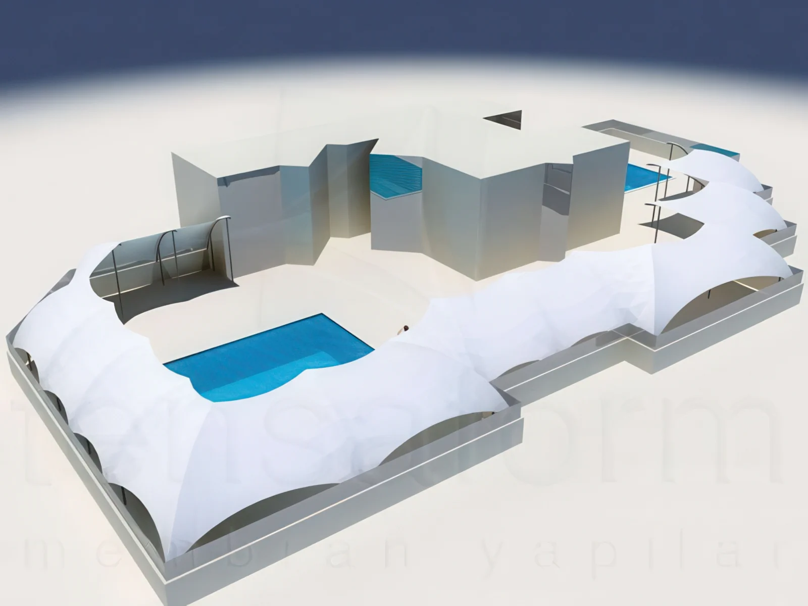 Тенты для зоны бассейна проект 42