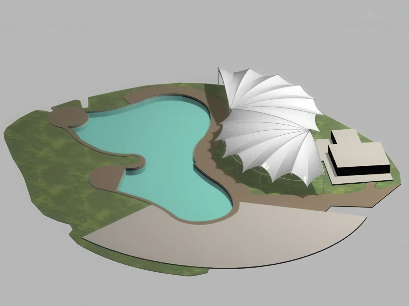 Тенты для зоны бассейна проект 43