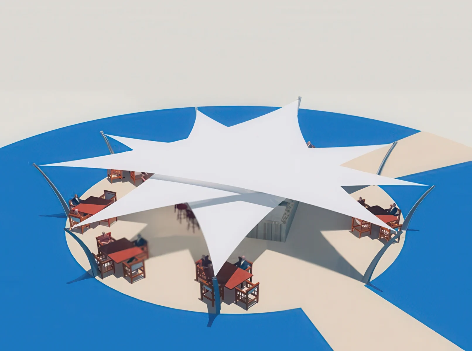 Тенты для зоны бассейна проект 44