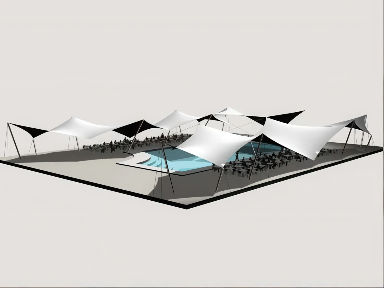 Тенты для зоны бассейна проект 52