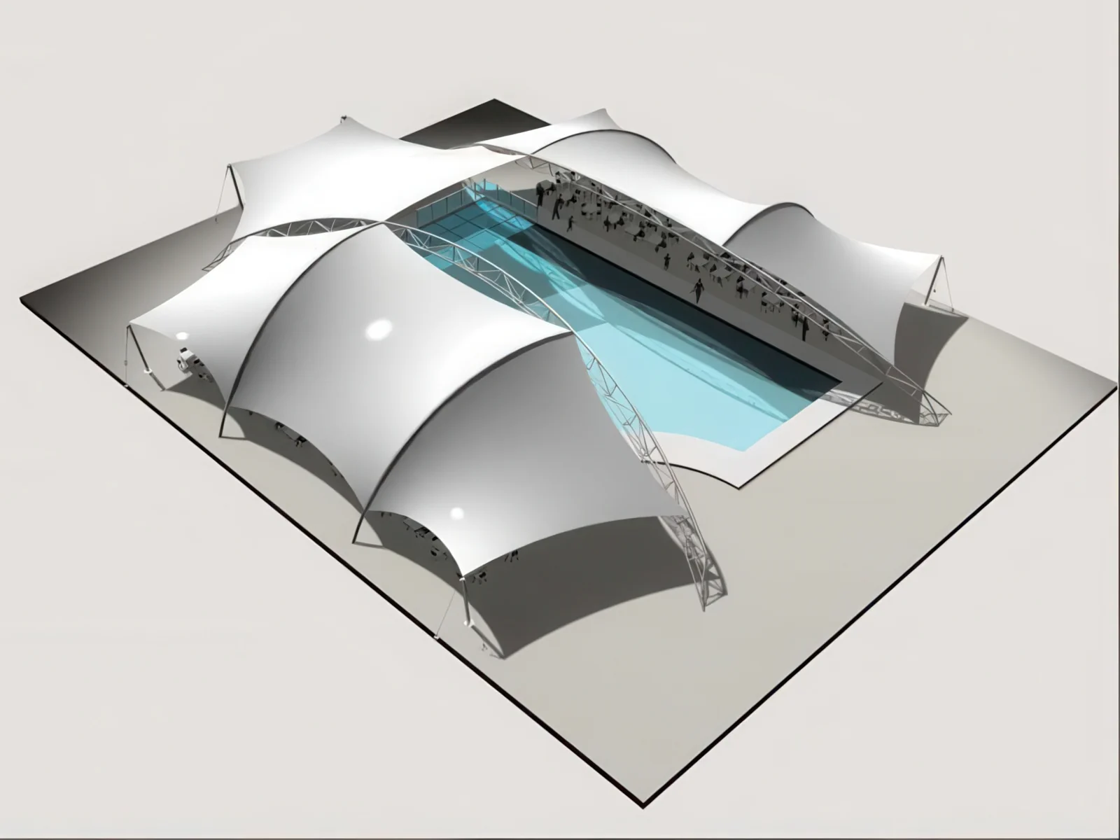Тенты для зоны бассейна проект 53