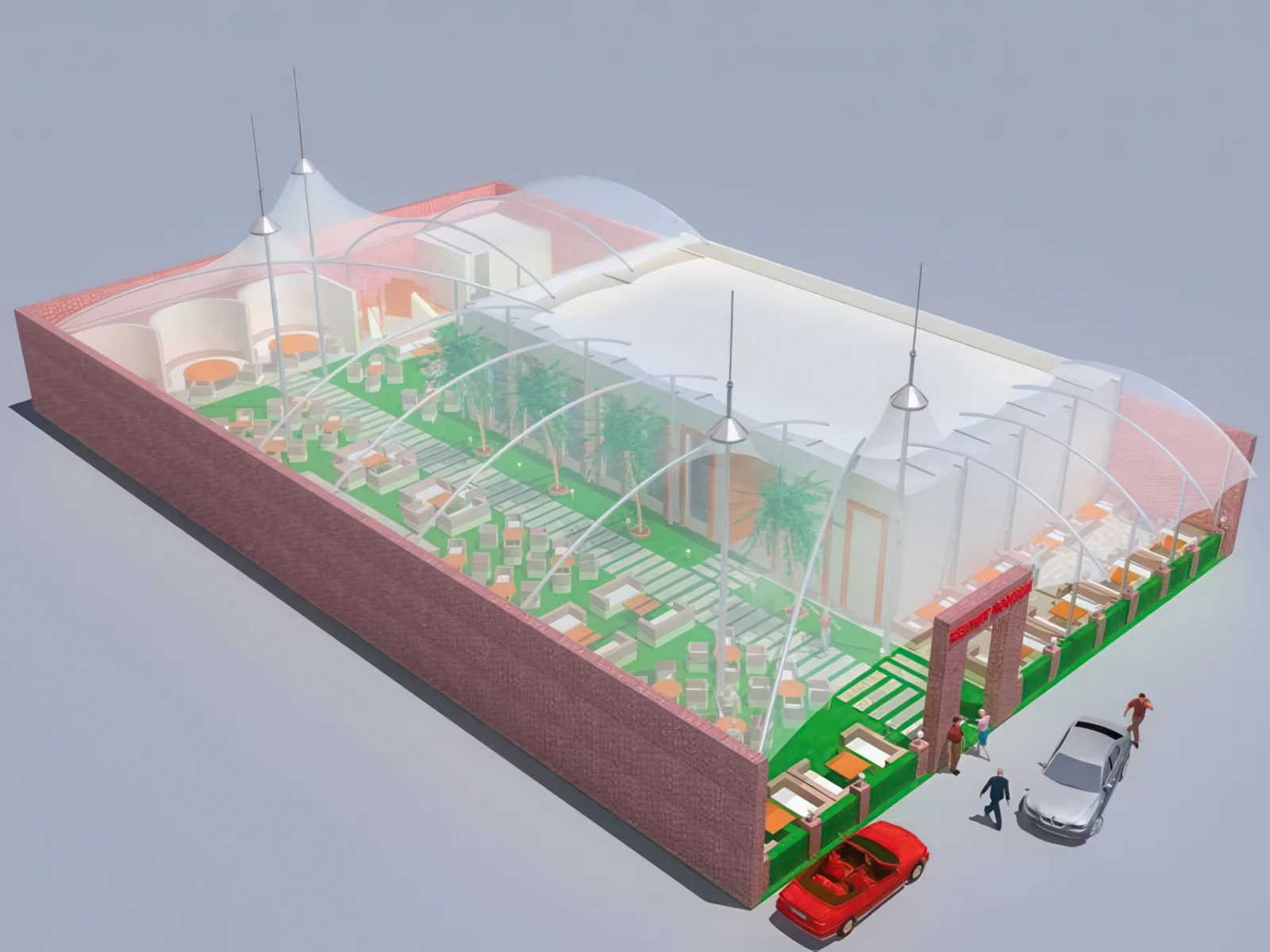 Тенты для ресторации проект 128