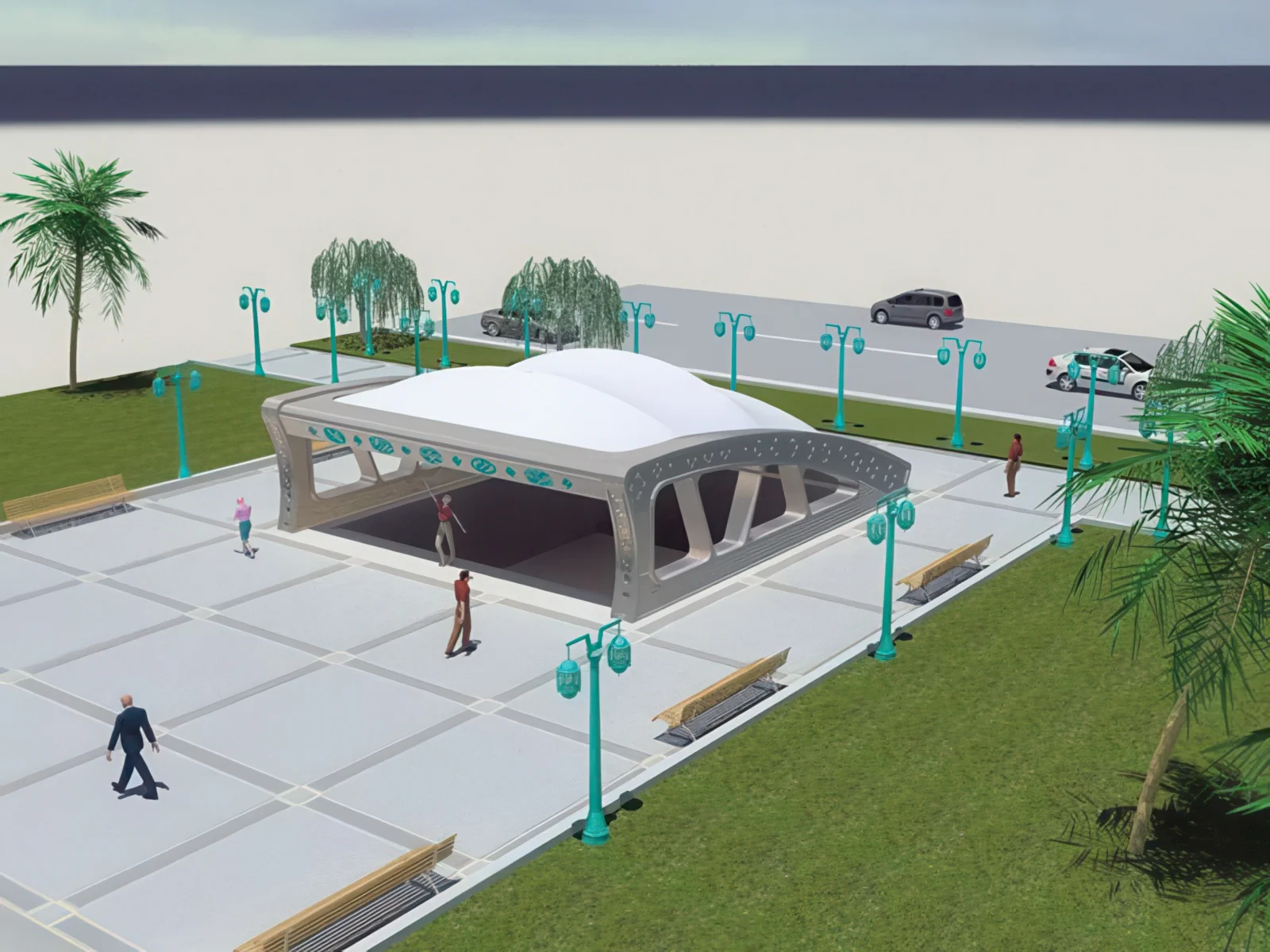 Теневые навесы проект 160