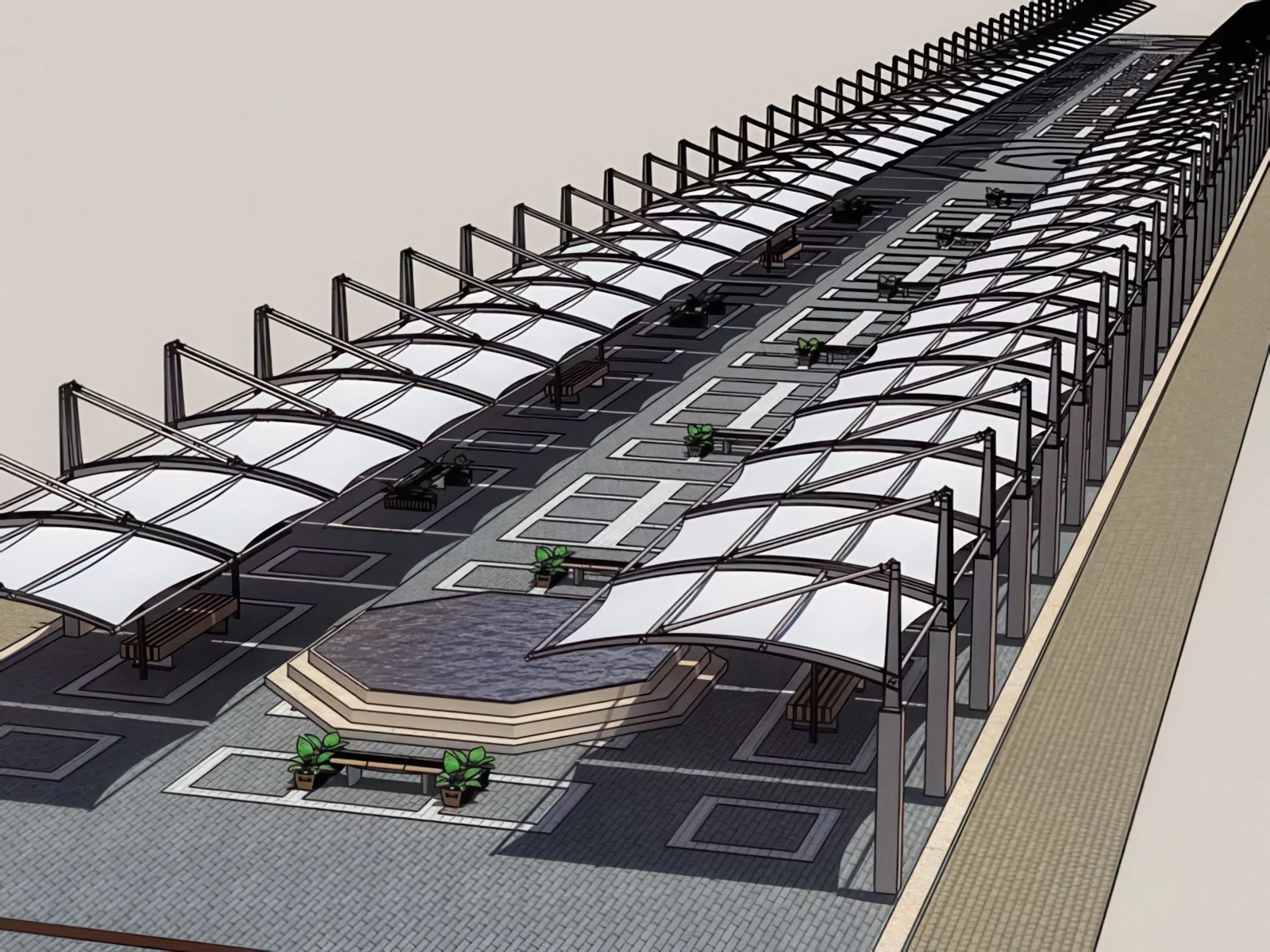 Тенты для социальных объектов проект 23