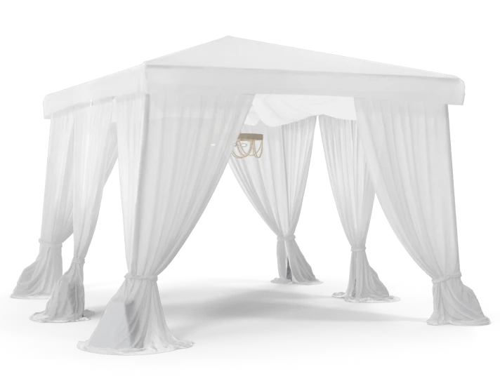 Tent with curtains